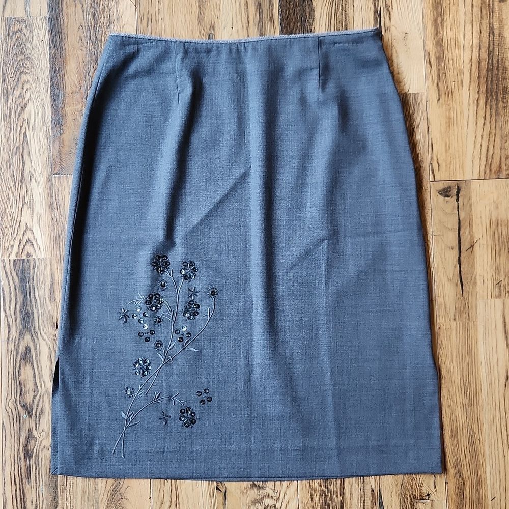 Vintage Old Navy Floral Bead Pencil Skirt